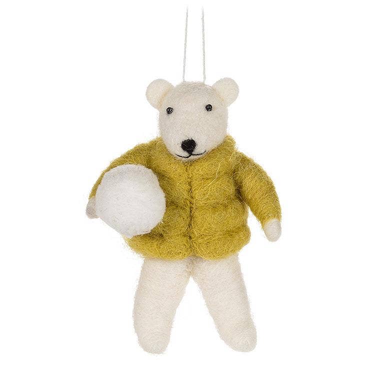 Assorted Puffy Coat Animal Felt Holiday Ornament