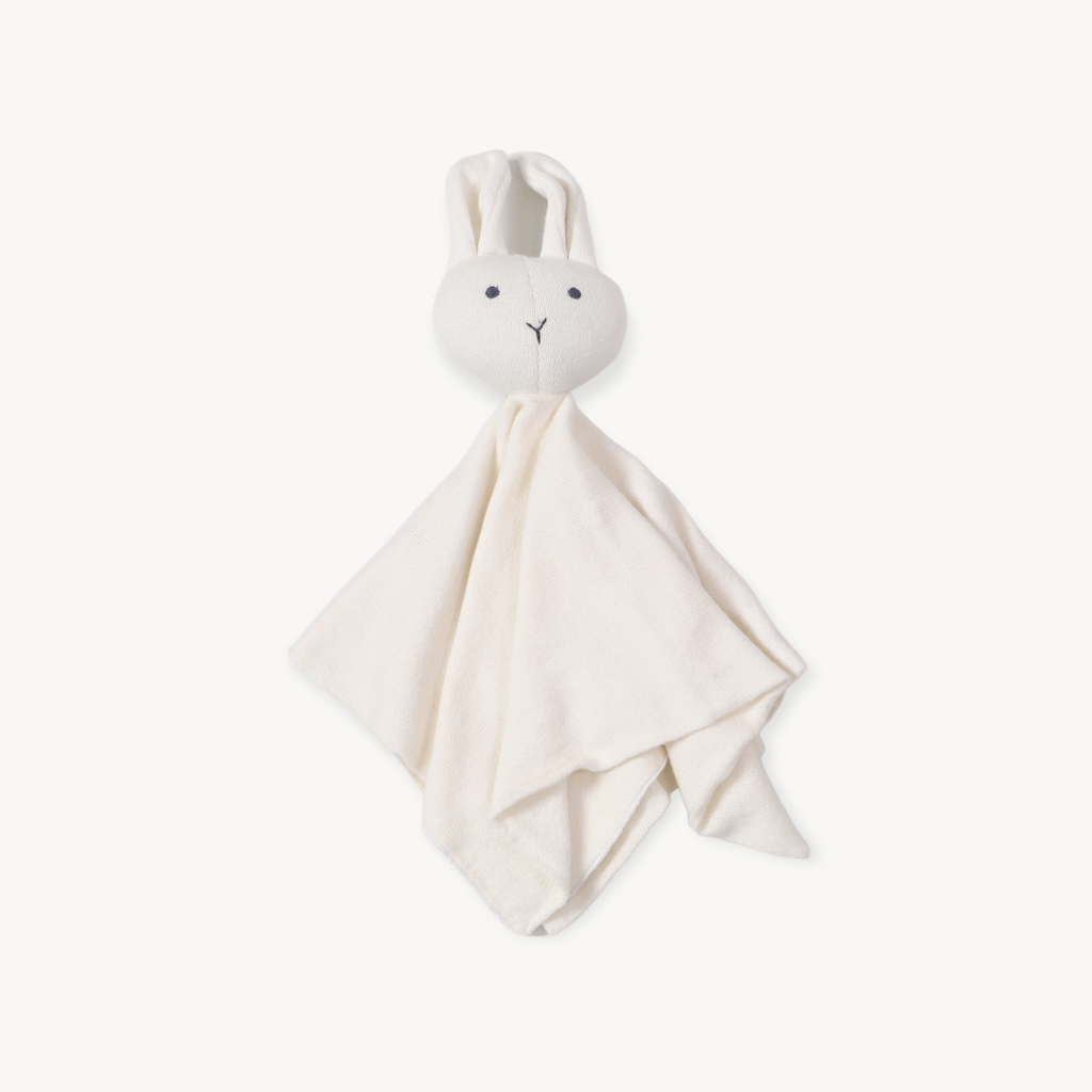 Bunny -Organic Baby Lovey Security Knit Blanket Cuddle Cloth: Natural Heather