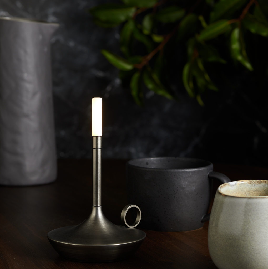 GRAYPANTS Wick S Portable Recharge Candle Lamp w/ Gift Pack: Brass