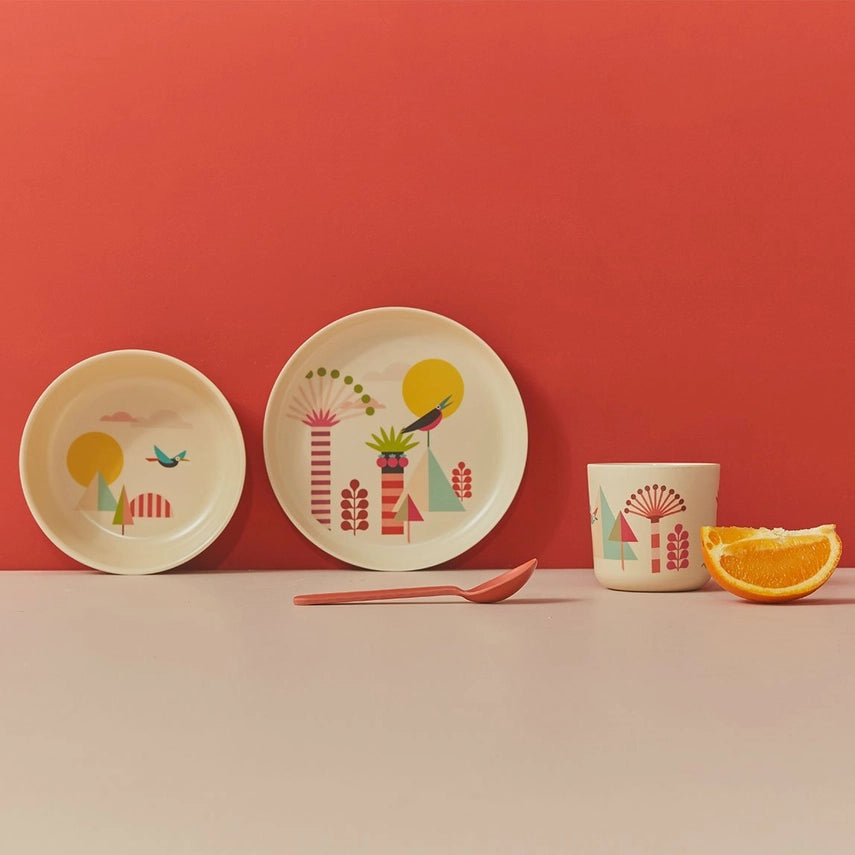 Kids Bamboo Illustrated Meal Set