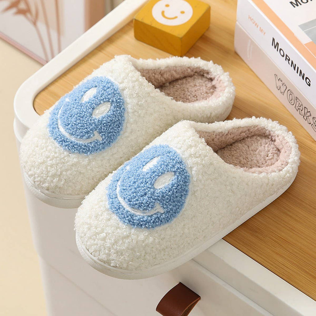 Smiley Face Plush Slippers