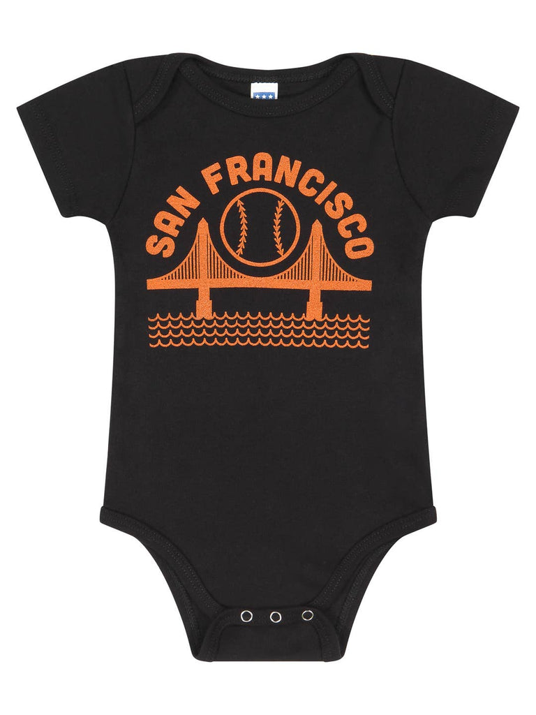 SF Baseball Baby Onesie Black: 18M