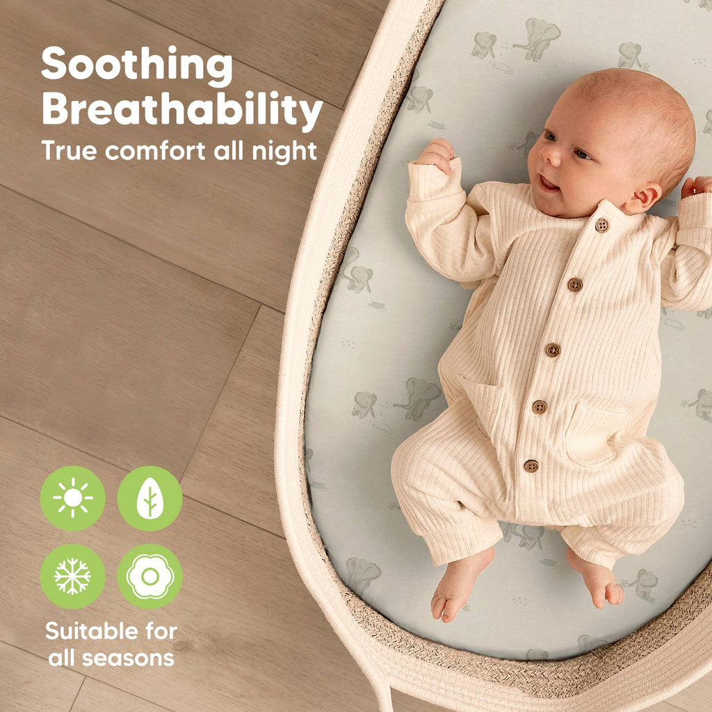 Soothe Fitted Bassinet Sheet 2pk