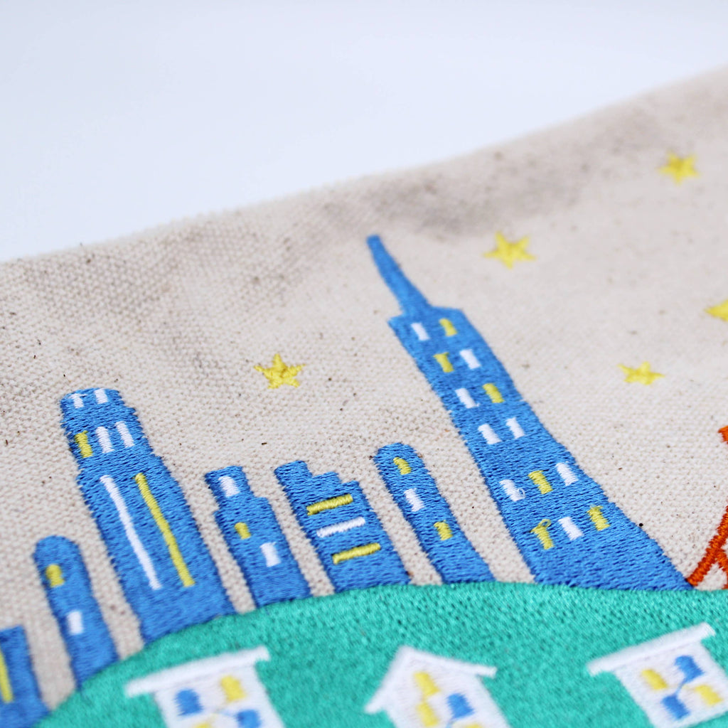 San Francisco Skyline Embroidered Pouch