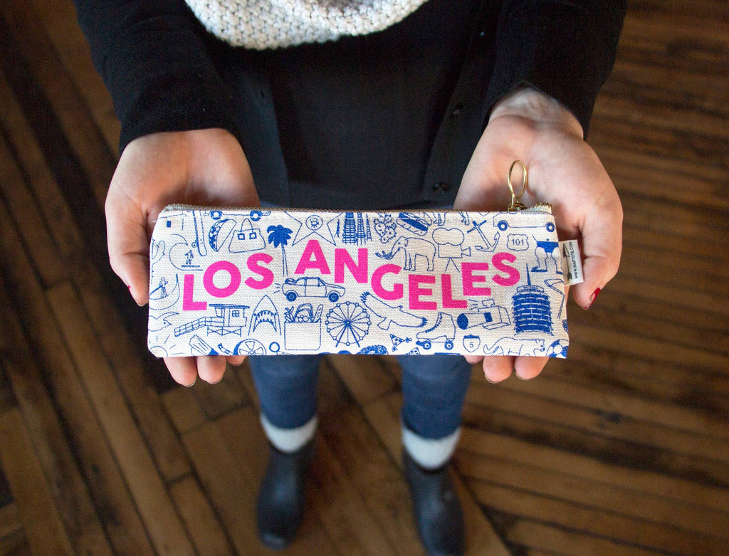 Los Angeles Pencil Pouch: Natural