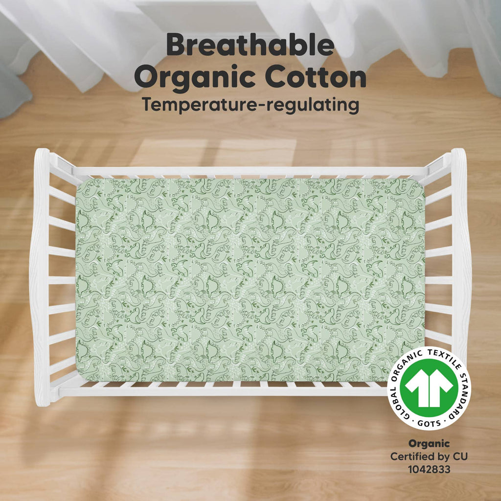 Organic Cotton Fitted Crib Sheet 2pk