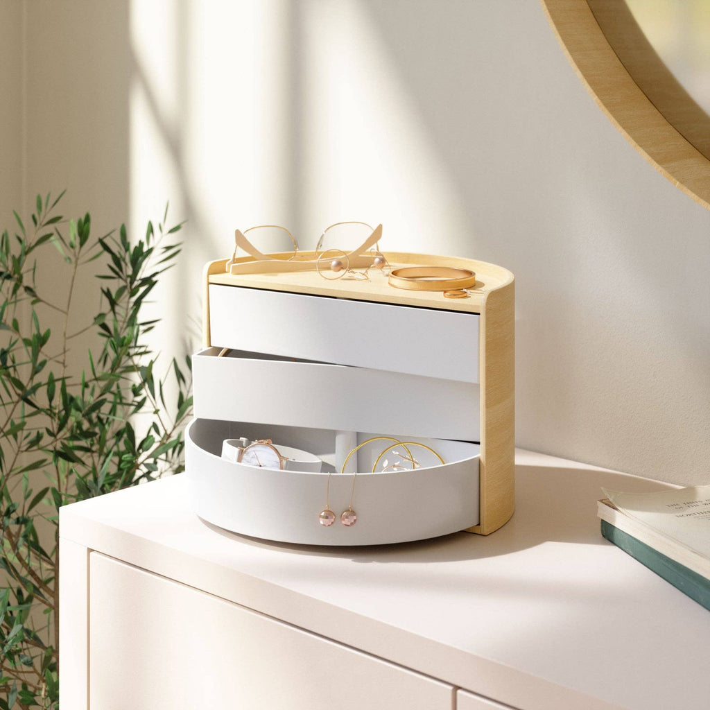 Moona Storage Box: White-Natural