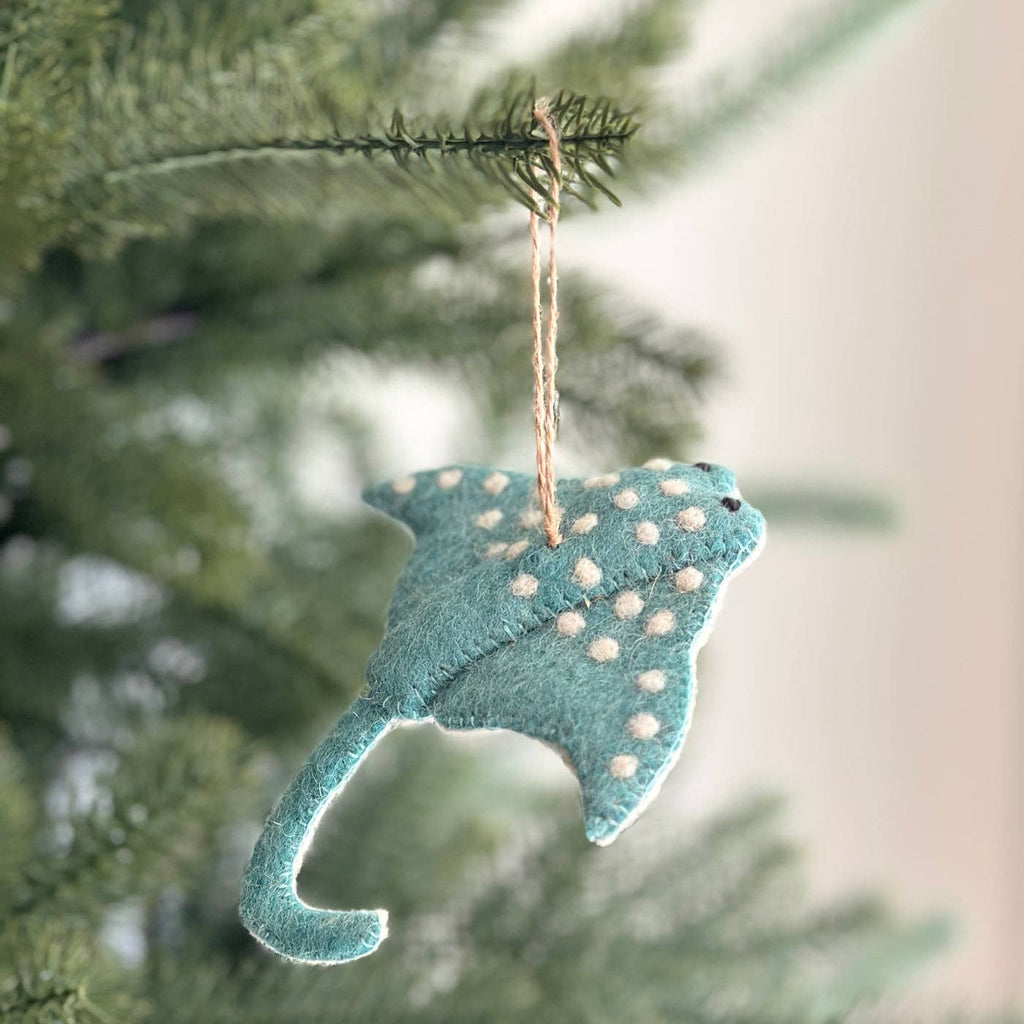 Blue Stingray Felt Ornament