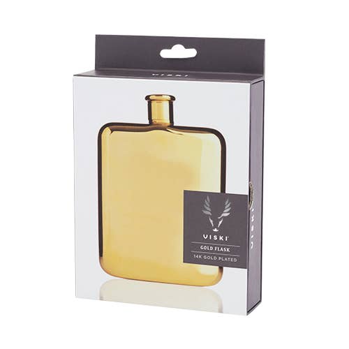 Belmont™ Polished Gold-Plated Flask