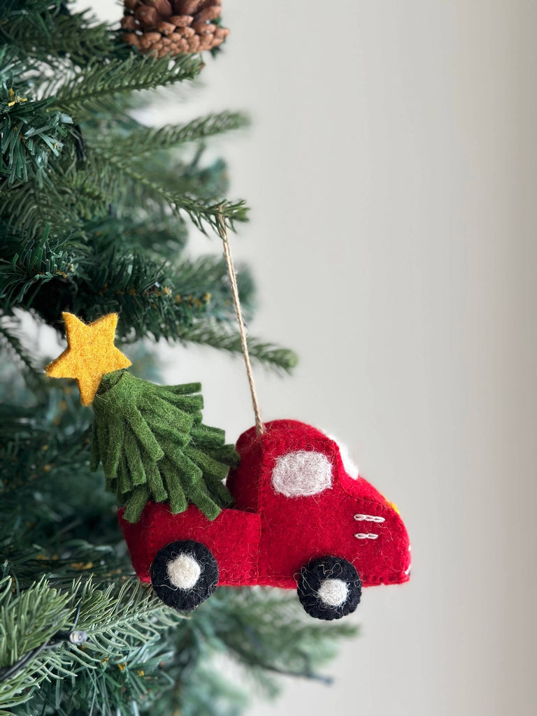 Christmas Pickup Truck Felt Ornament