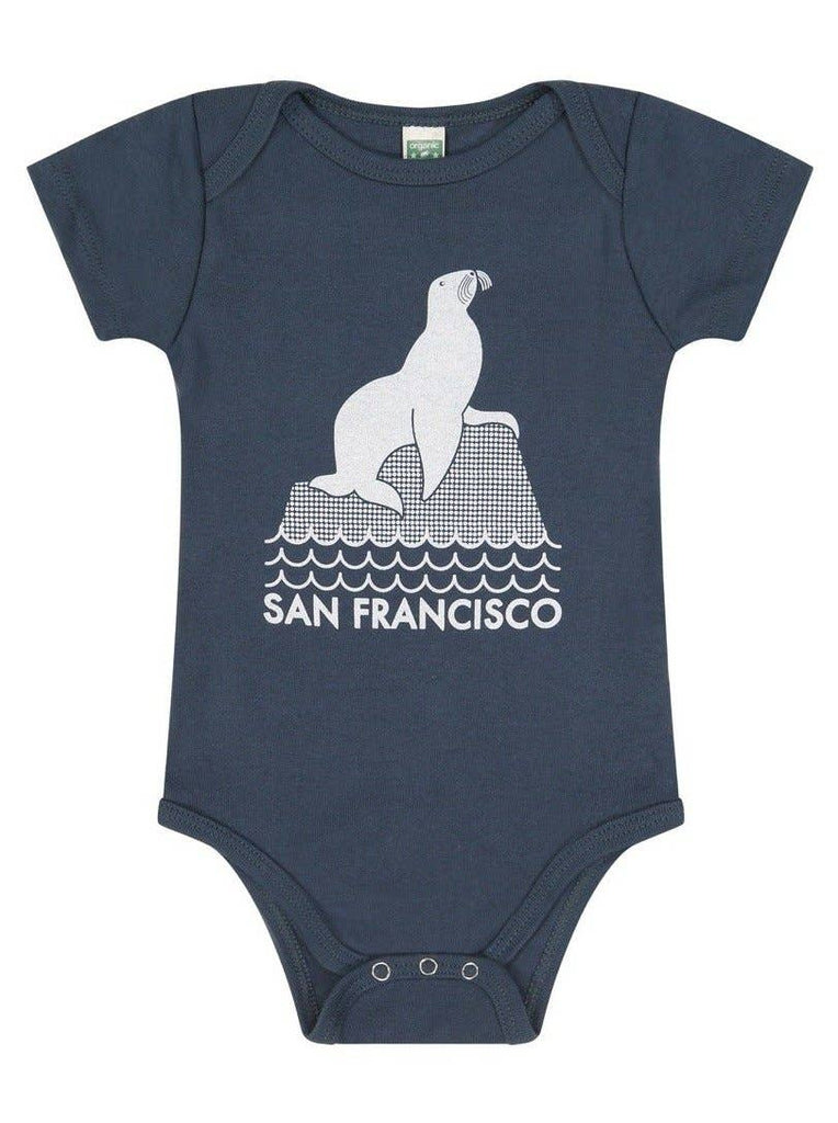 SF Seal Baby Onesie Navy Triblend