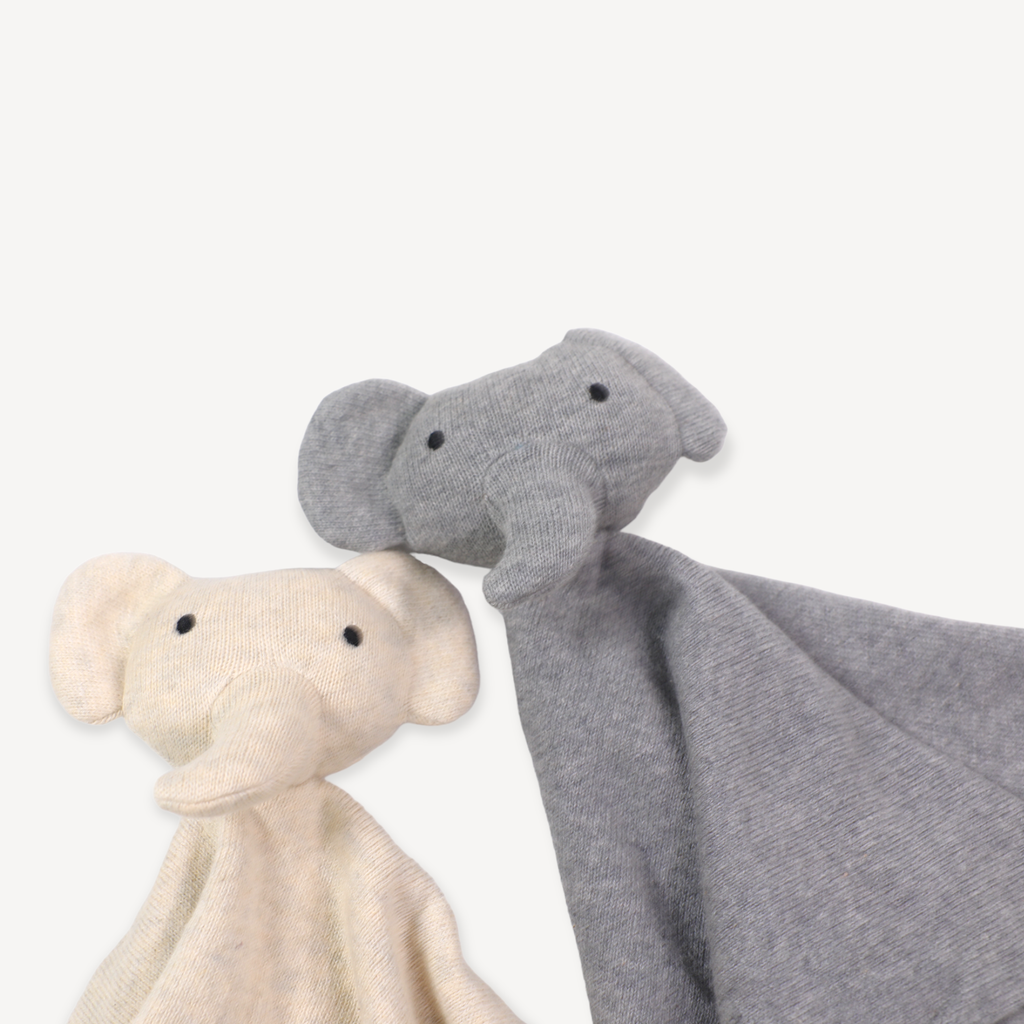 Elephant - Organic Baby Lovey Security Blanket Cuddle Cloth: Natural