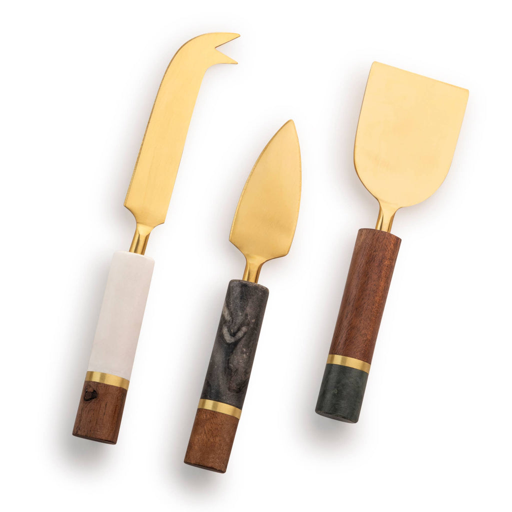 Evora Marble Cheese Knives, Set of 3