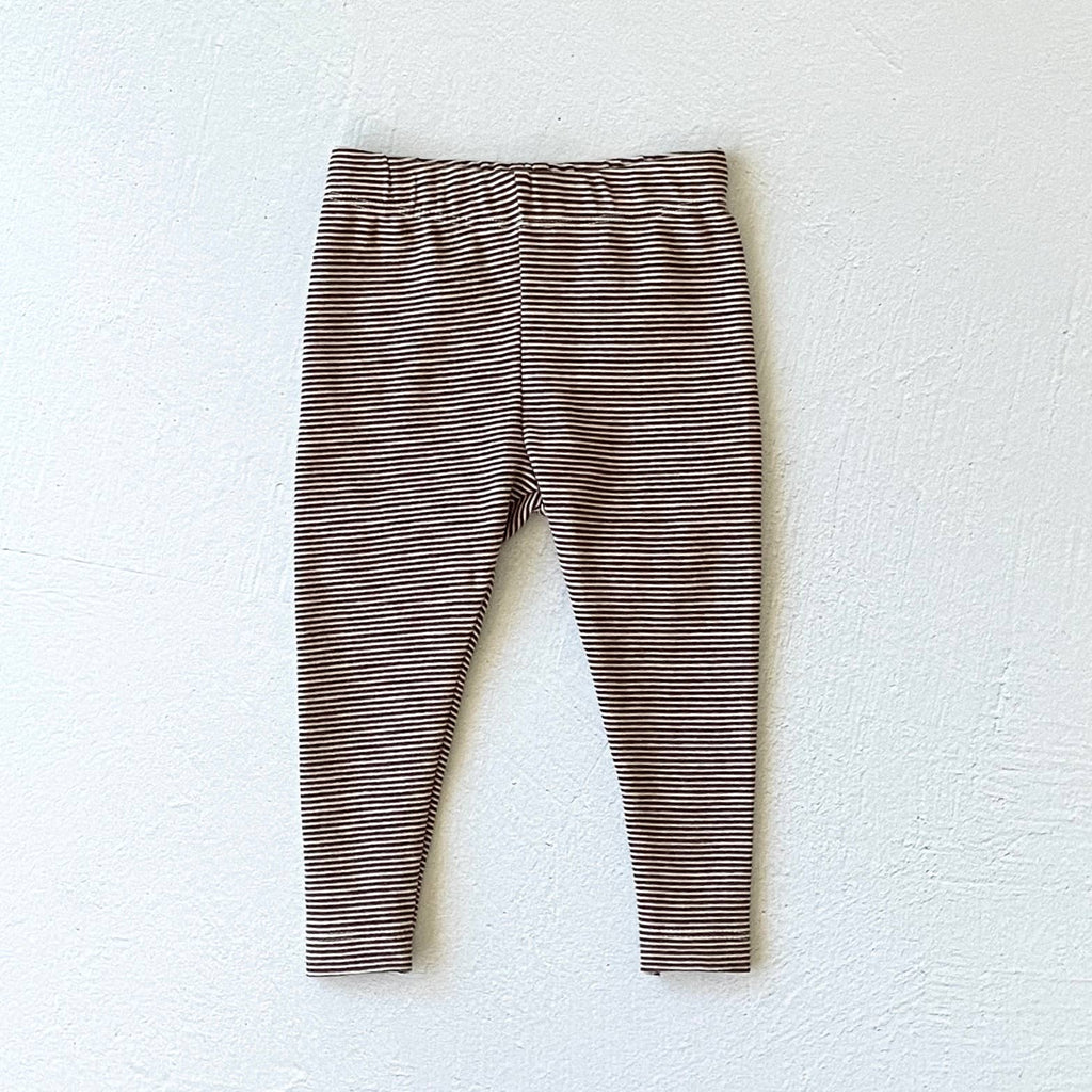 Stripe Rib / Solid Knit Baby Leggings