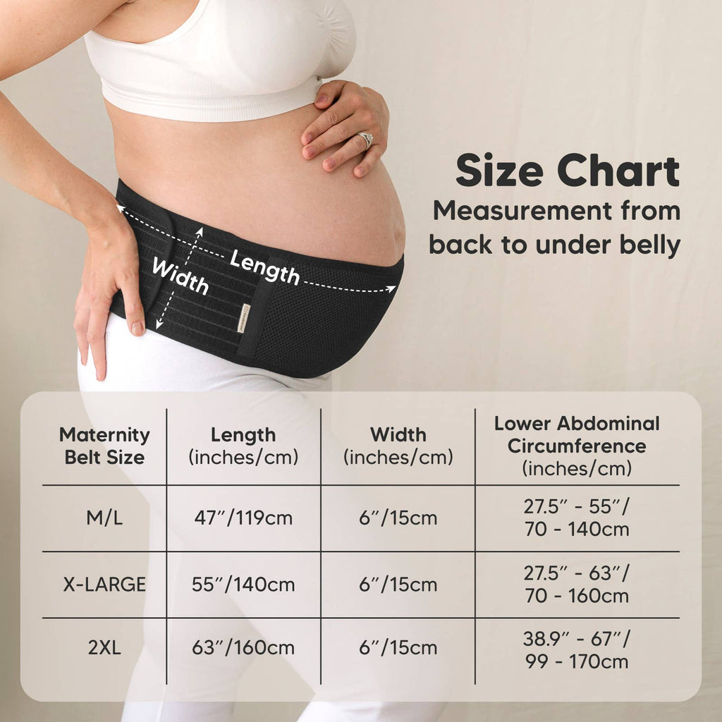 KeaBabies Maternity Support Belt (Midnight Black): 2XL