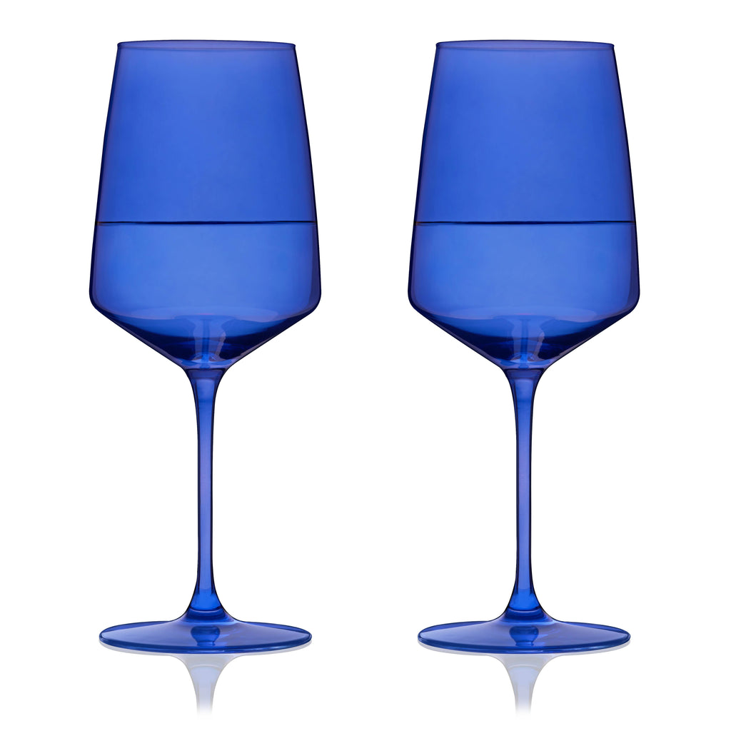 Reserve Nouveau Crystal Wine Glasses - Cobalt - Set of 2