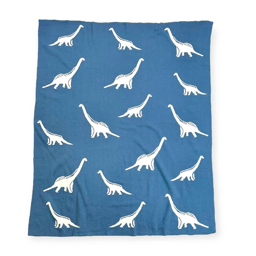 Dinosaur-REVERSIBLE Jacquard Knit Baby Blanket (Organic)