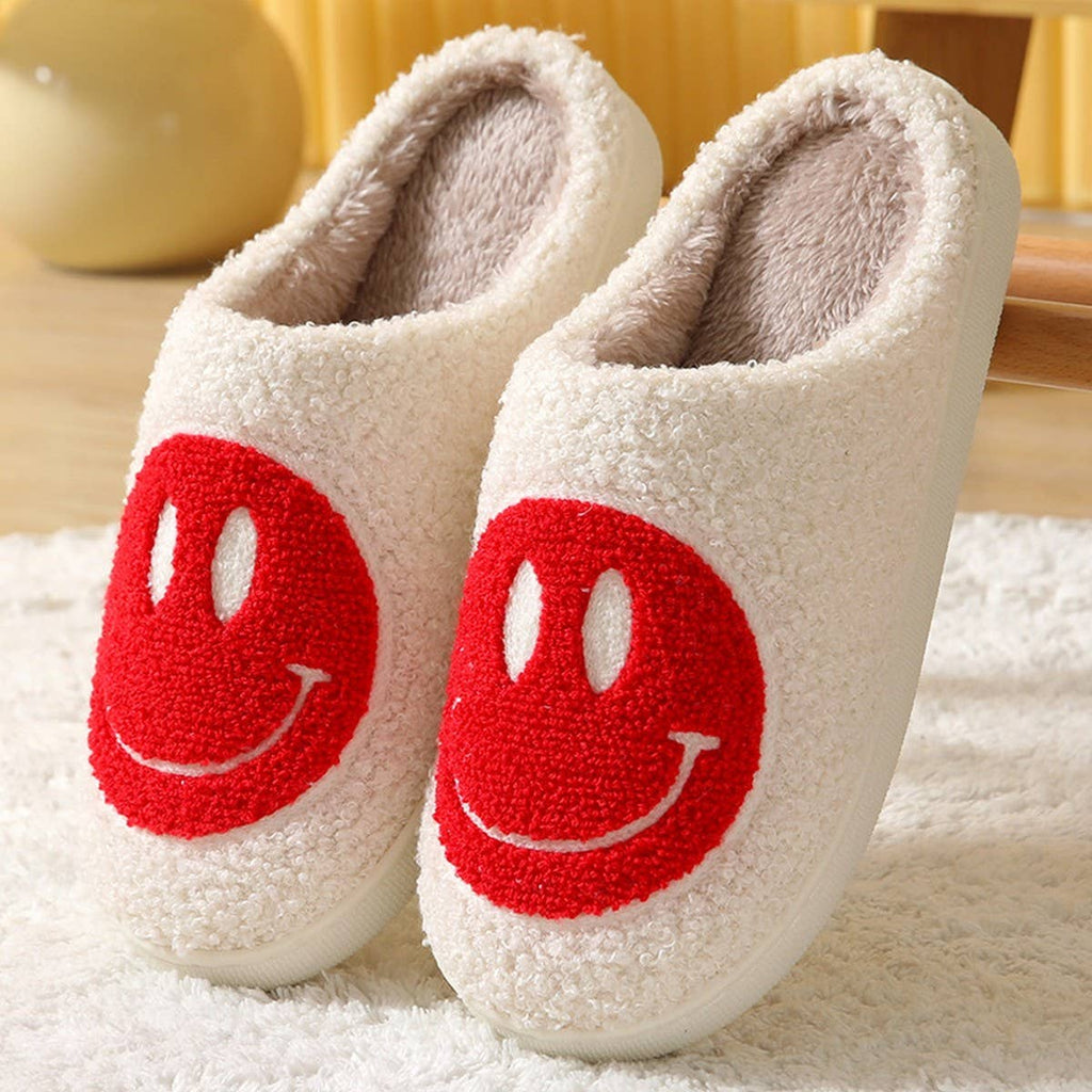 Smiley Face Plush Slippers