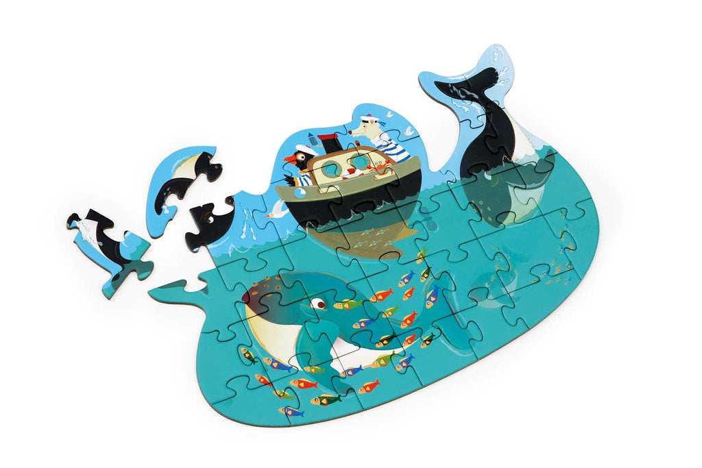 Scratch - Compact Contour Puzzle WHALES 31 pcs