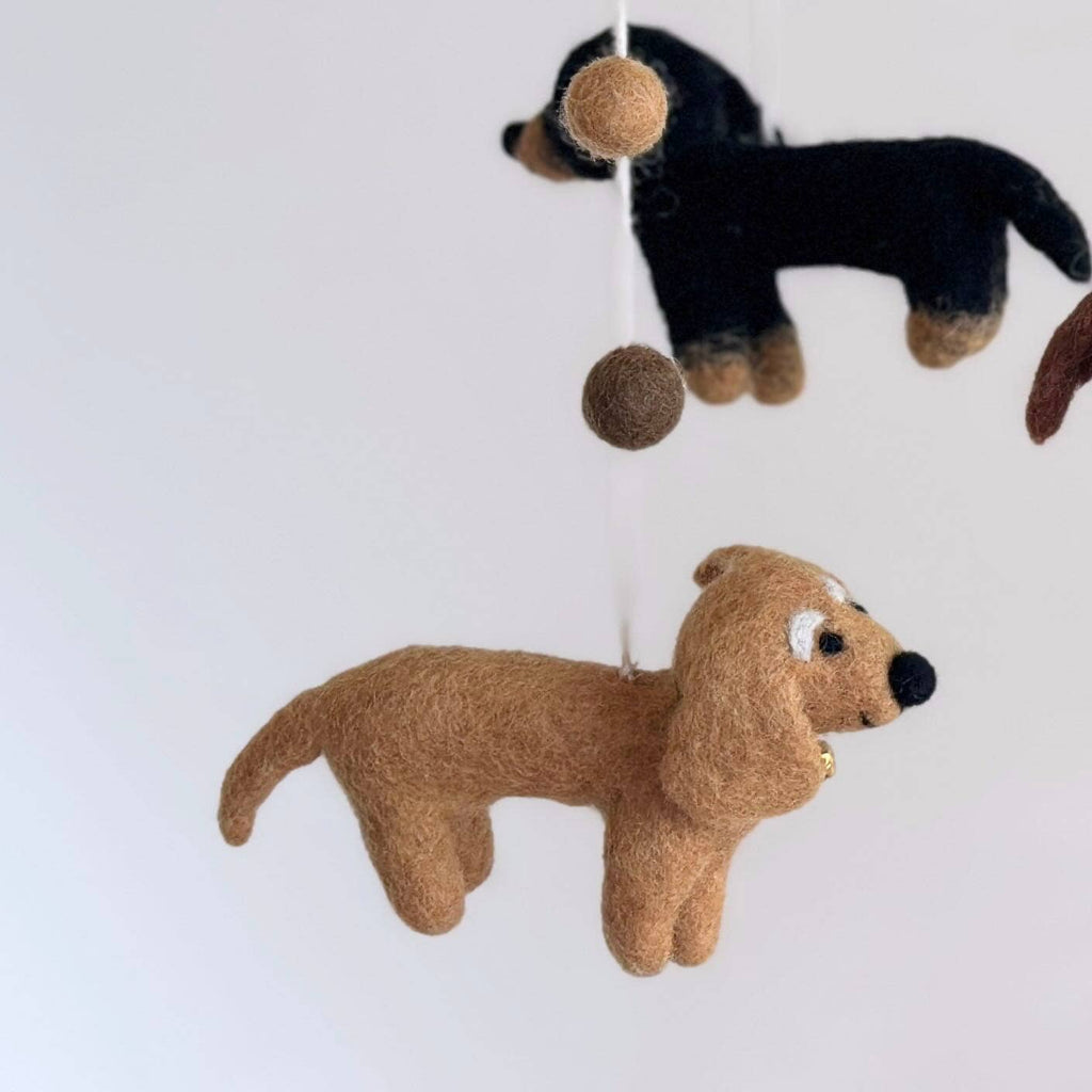 Dachshund Dog Felt Baby Mobile