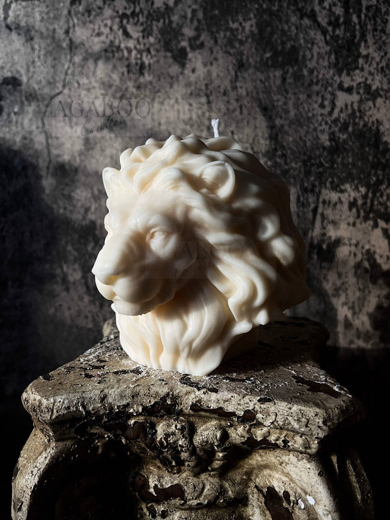 Large Lion Head Candle 4.5x5in