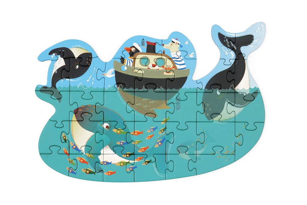 Scratch - Compact Contour Puzzle WHALES 31 pcs