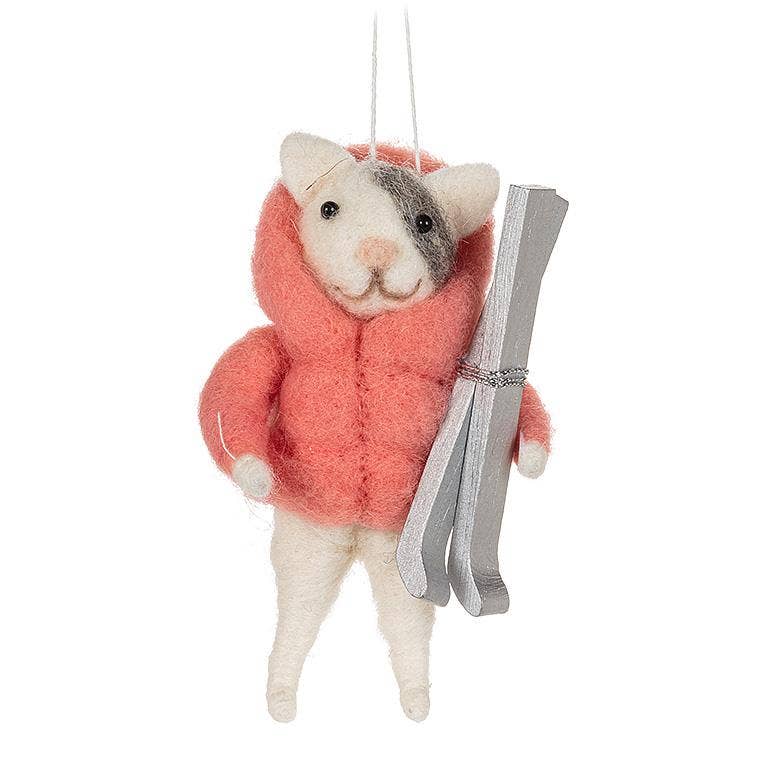 Assorted Puffy Coat Animal Felt Holiday Ornament