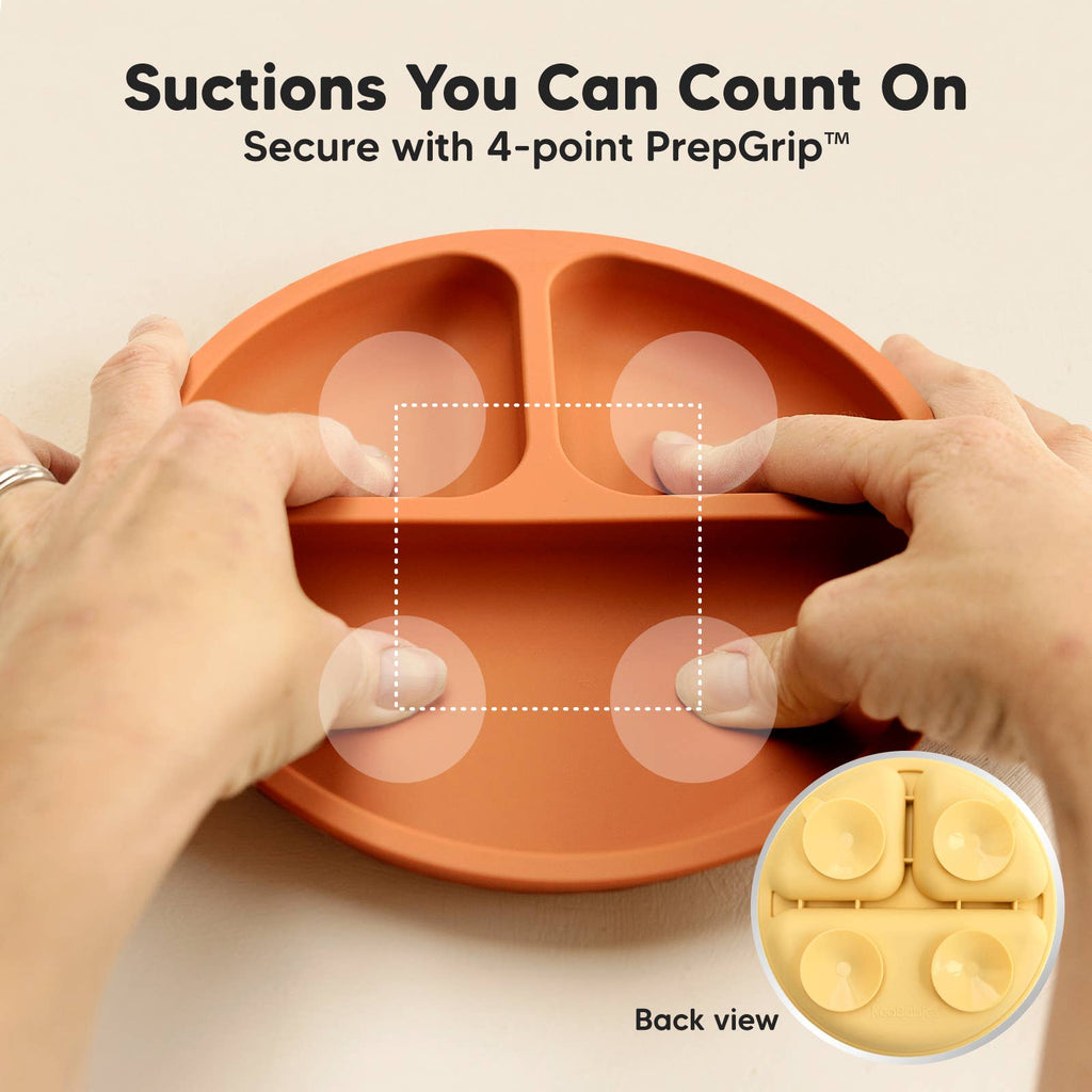 3-Pack Prep Suction Plates for Baby, BPA-Free Silicone Plate: Valiant