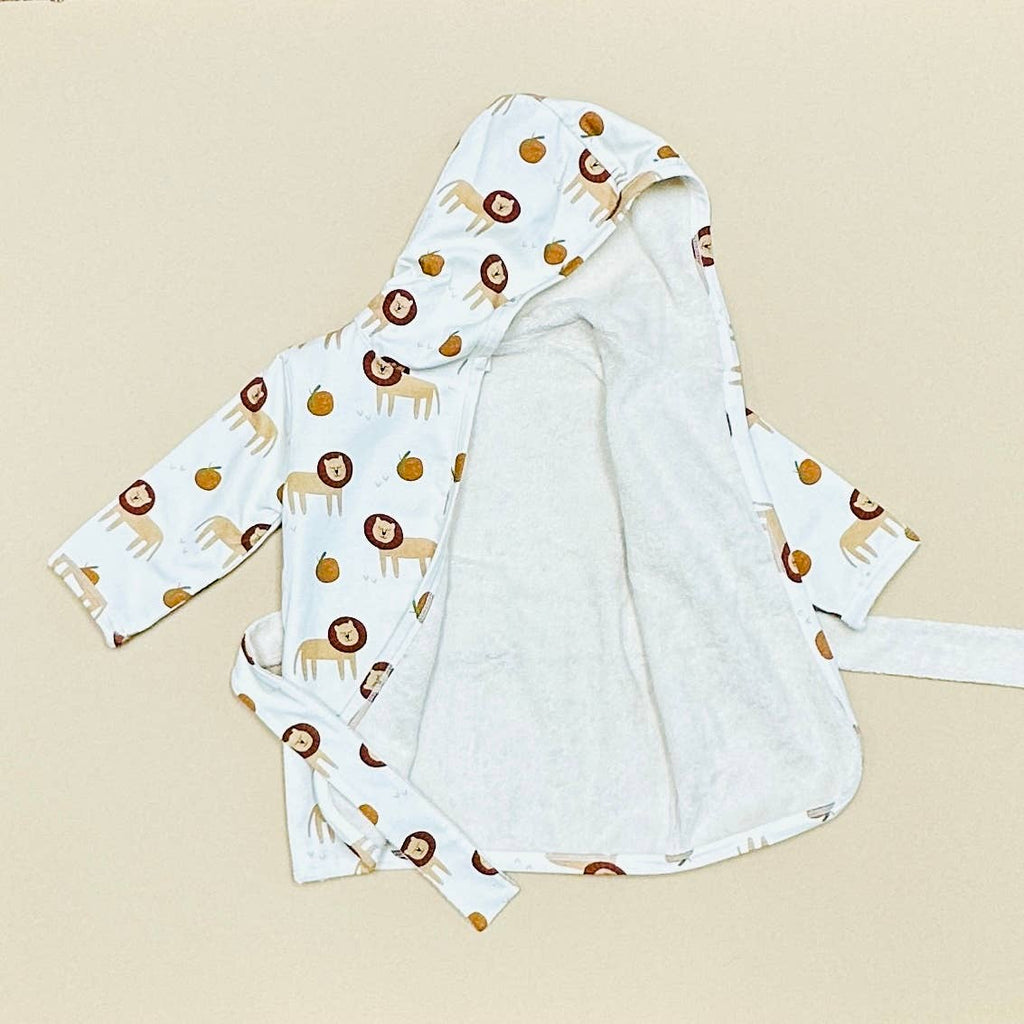 Lion Hooded Baby Bath Robe (Organic Cotton)