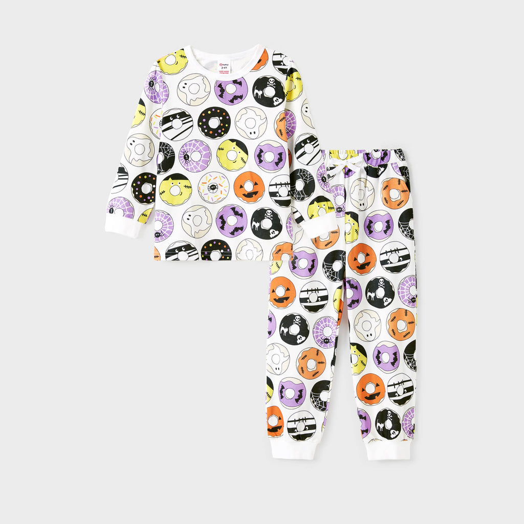 Halloween Family Spooky Donuts Pajamas Set(Flame Resistant)