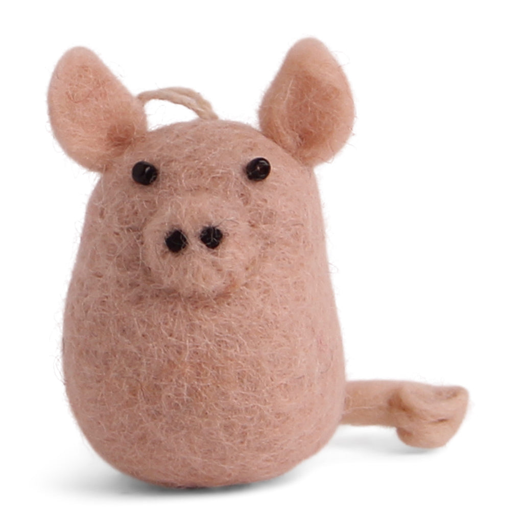 Felt Lucky Pig Christmas Ornament