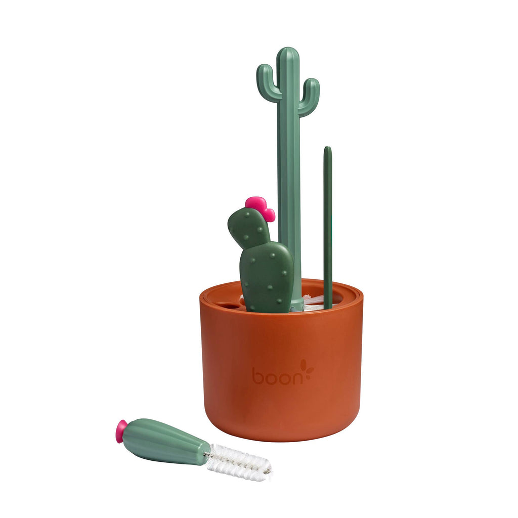 TOMY Boon Cacti Bottle Cleaning Brush Set - Dark Green