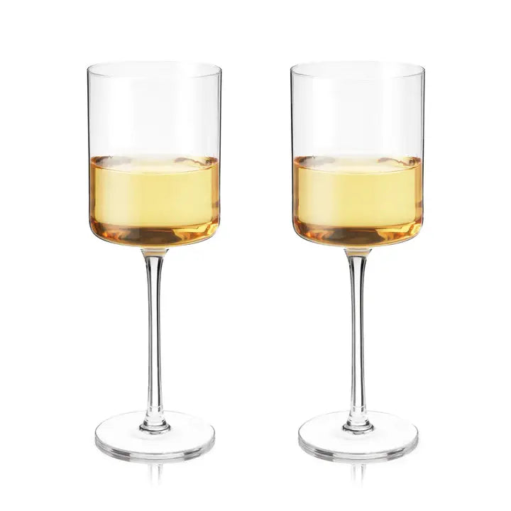 Laurel Crystal White Wine Glasses | Set of 2