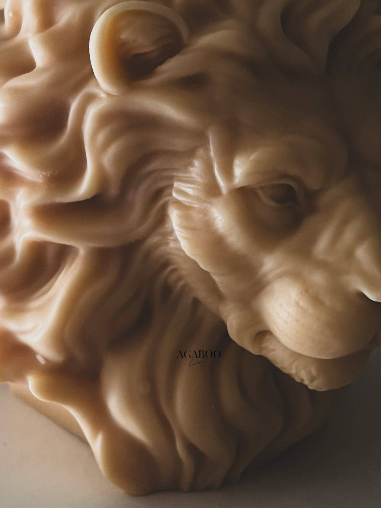 Large Lion Head Candle 4.5x5in