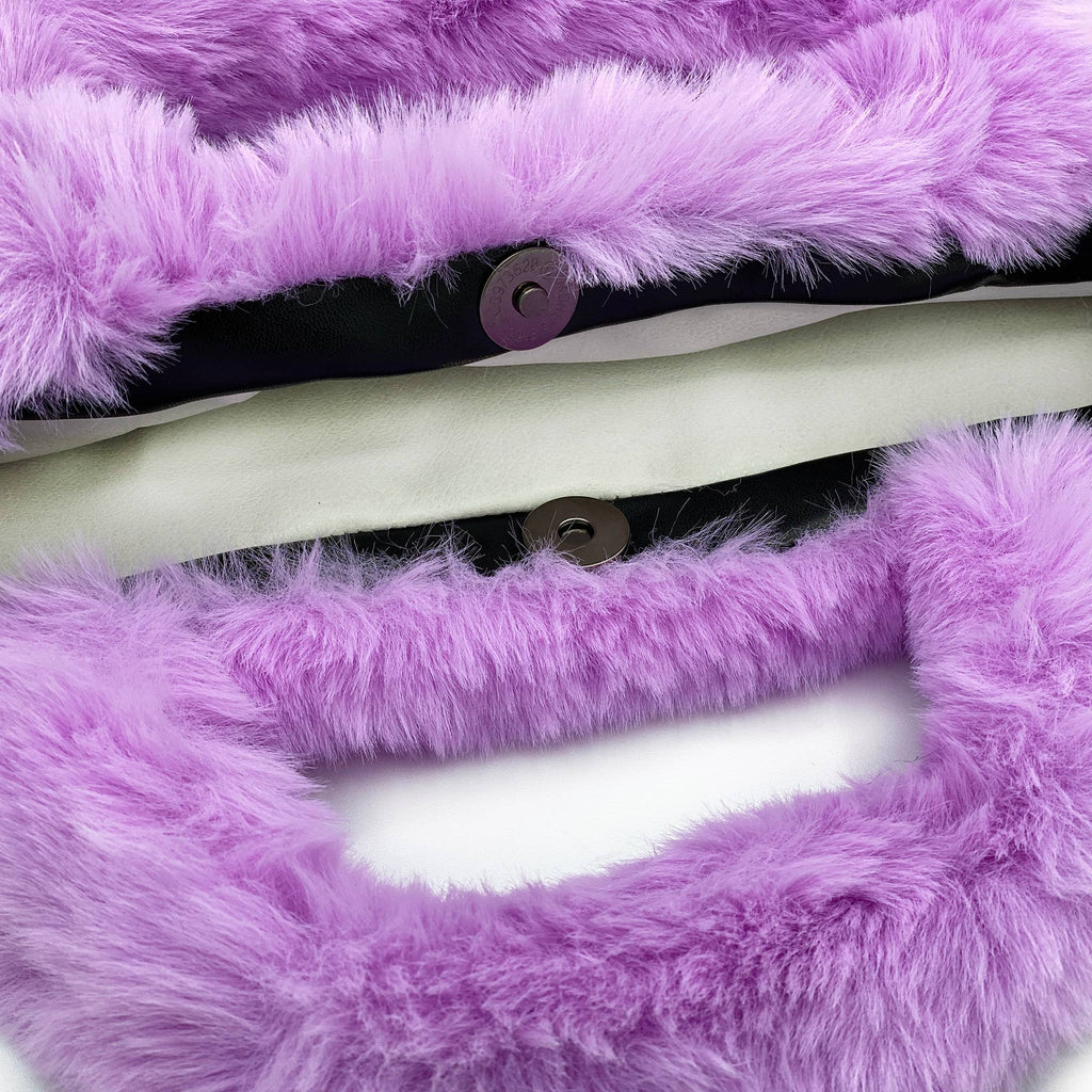 Faux Fur Fuzzy Happy Face Purses