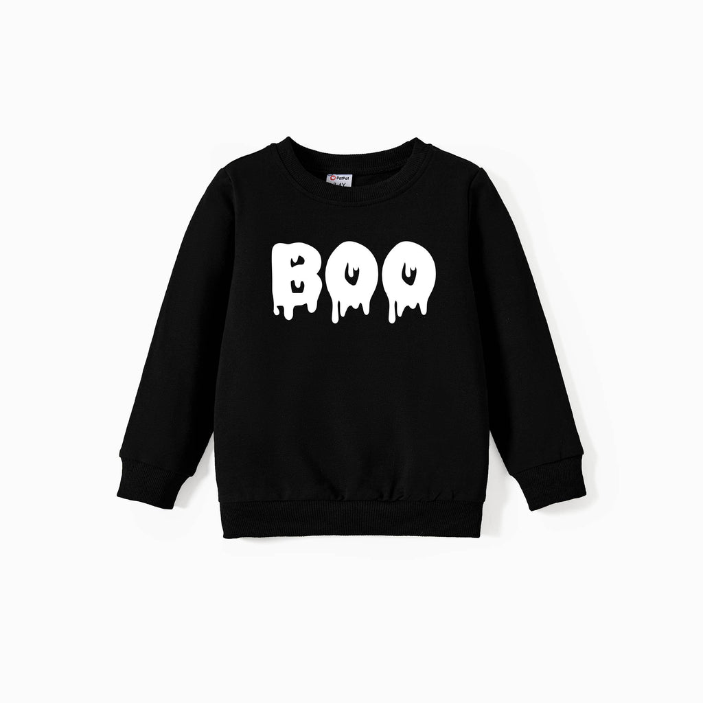 Halloween Family Fun and Quirky Slogan Cotton Black Tops