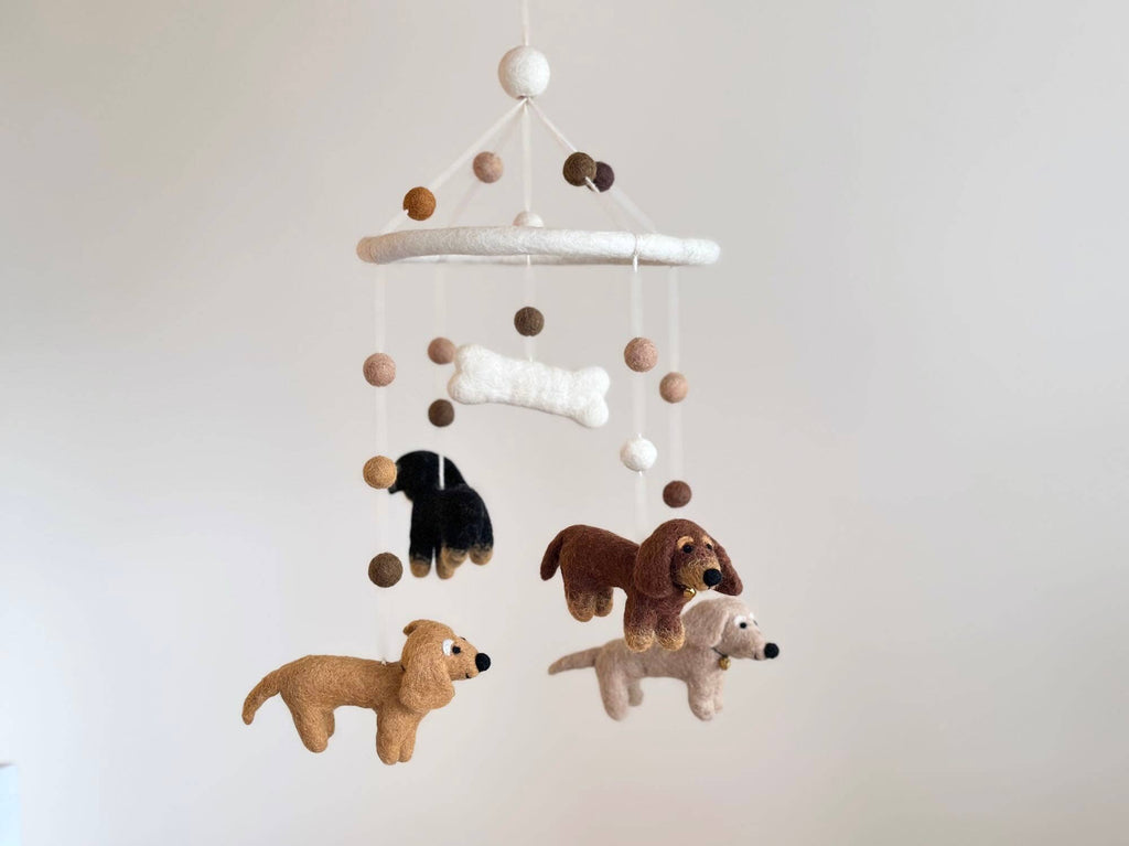 Dachshund Dog Felt Baby Mobile