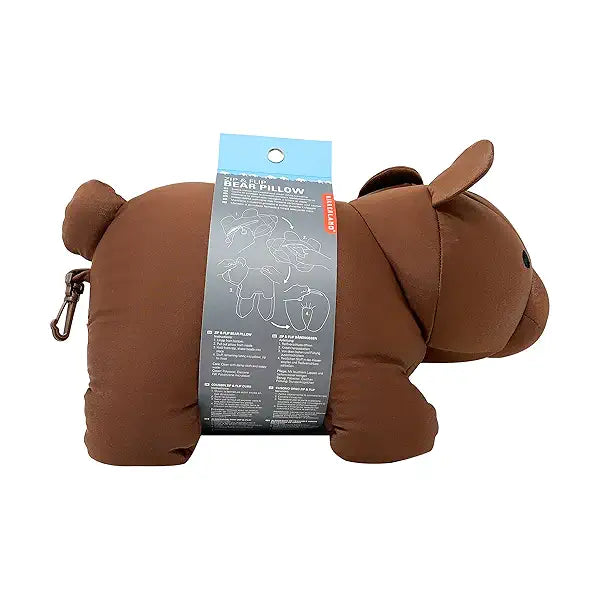 Brown Bear Zip & Flip Travel Pillow