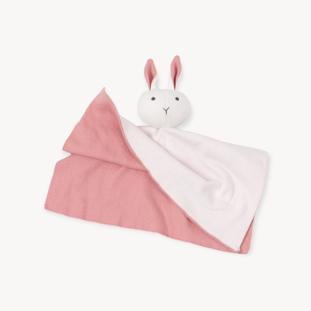 Bunny -Organic Baby Lovey Security Knit Blanket Cuddle Cloth: Natural Heather