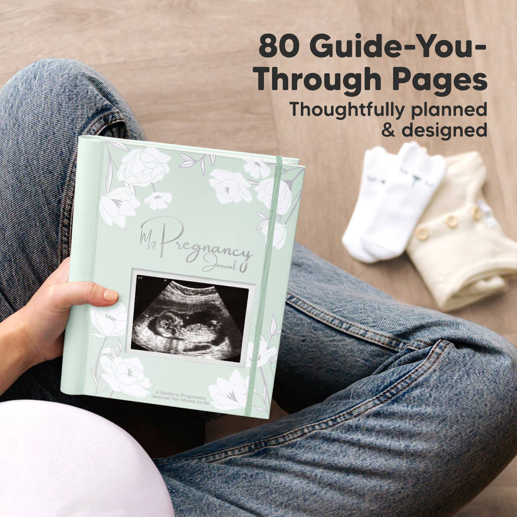 Blossom Pregnancy Journal Book for First Time Mom: Sage