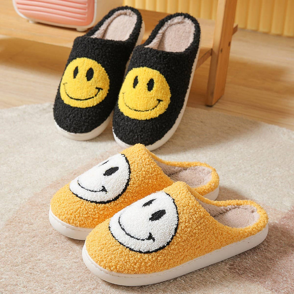 Smiley Face Plush Slippers