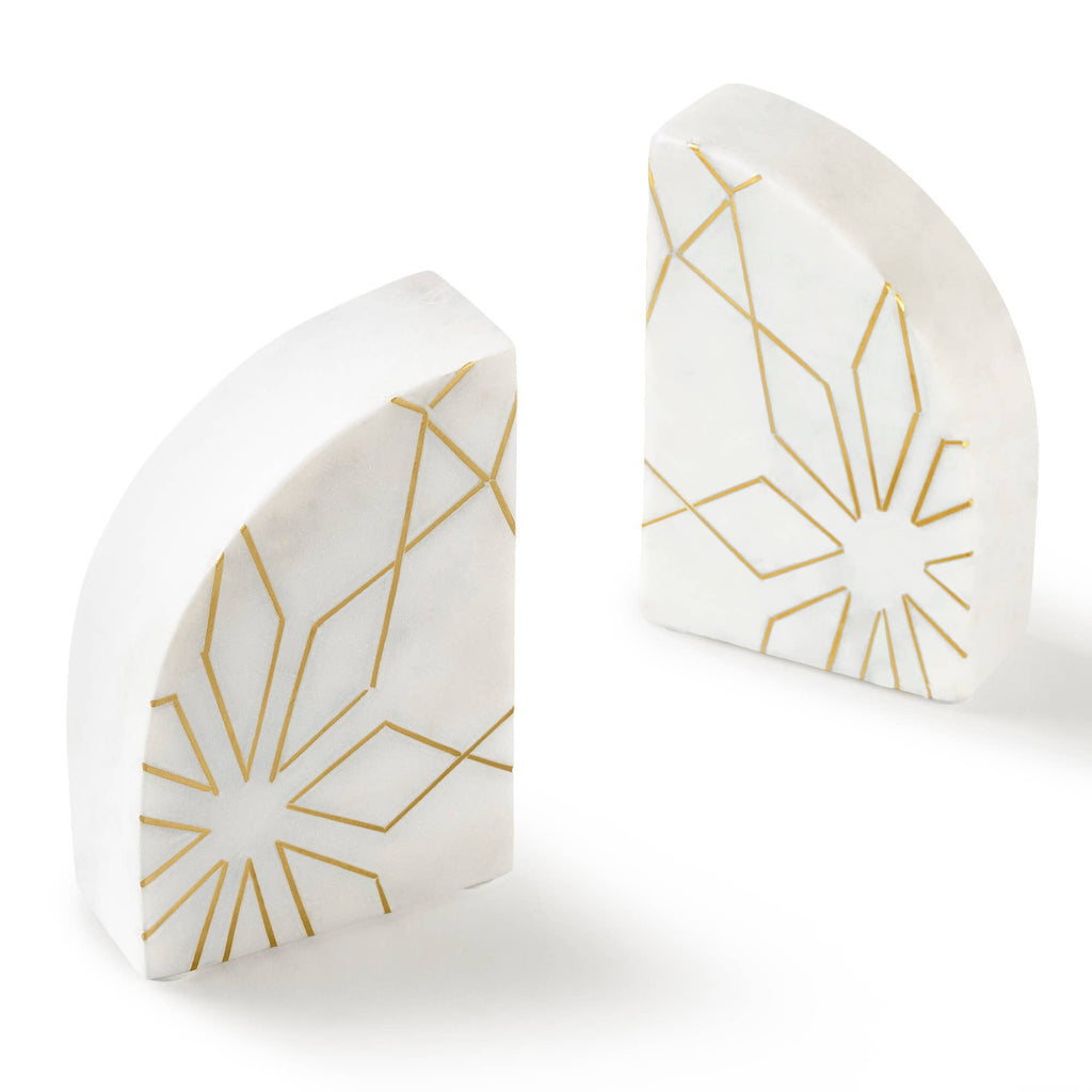 Enchant White Marble Bookends, Set of 2