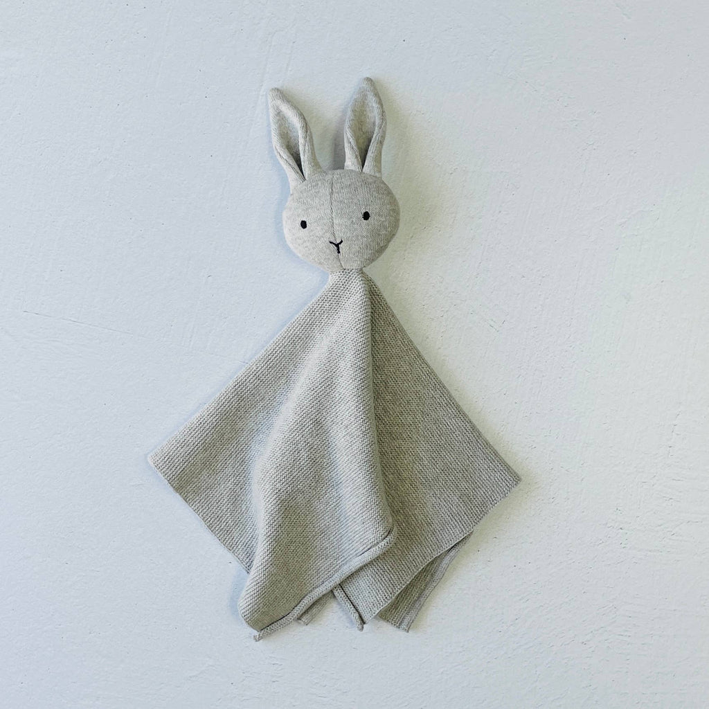 Bunny -Organic Baby Lovey Security Knit Blanket Cuddle Cloth: Natural Heather