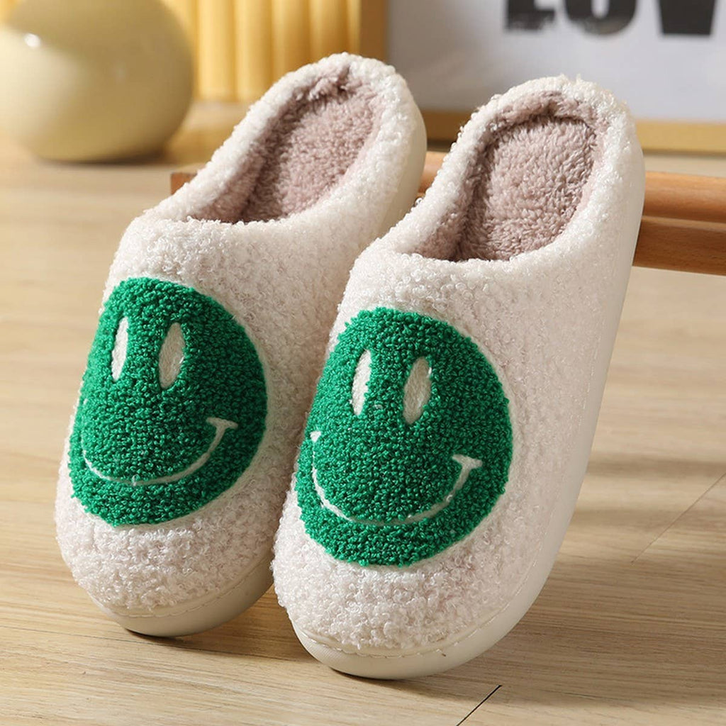 Smiley Face Plush Slippers