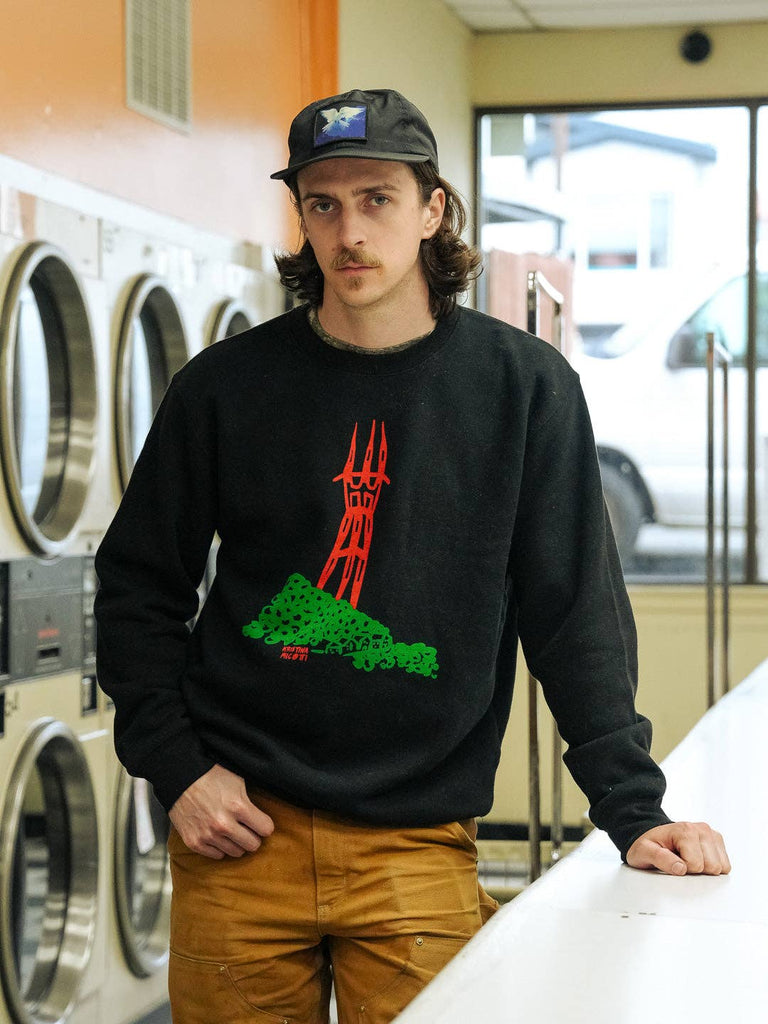 Sutro Tower Unisex Crewneck Sweatshirt Black