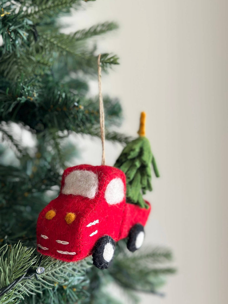 Christmas Pickup Truck Felt Ornament