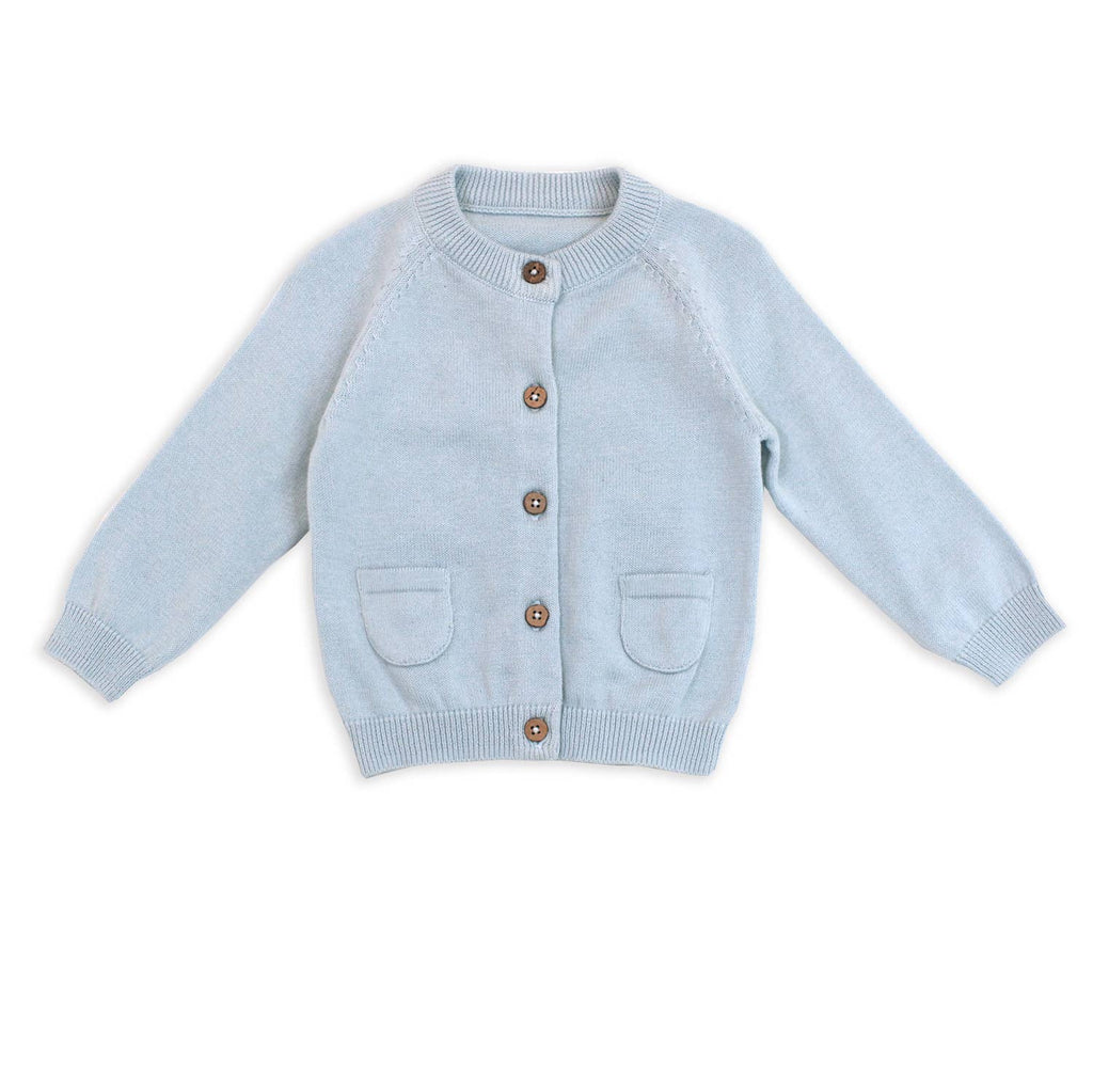 Milan Pastel Baby Button Cardigan Sweater (Organic Cotton): 0 - 3 Month / Cream