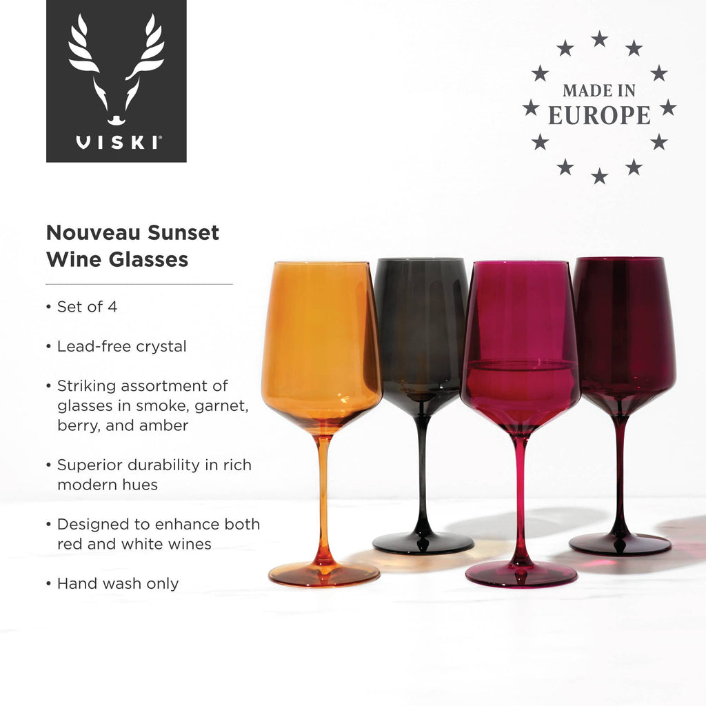 Reserve Nouveau Crystal Wine Glasses - Sunset (Set of 4)