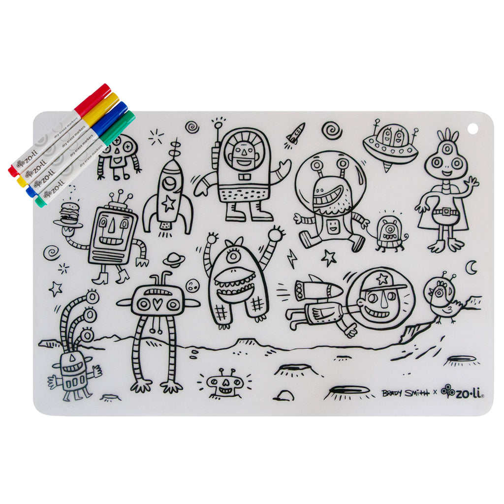 ColorMATTIES space fun - Reusable Coloring Placemats