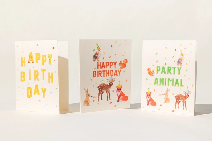 Confetti Fauna Birthday Card